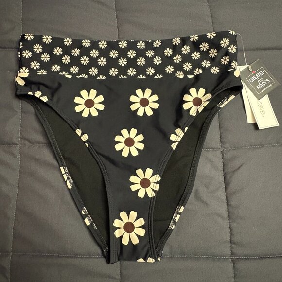 Salt + Cove Daisy Print Cropped High-Waist Bikini Bottoms - Size: Medium - NWT - Picture 1 of 10